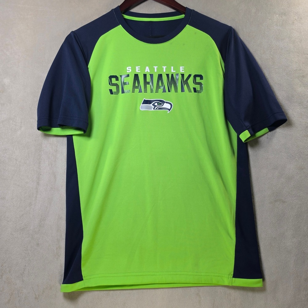 NFL Seattle Seahawks Women XL Green Navy Blue Performance T-Shirt 16876/FAD8